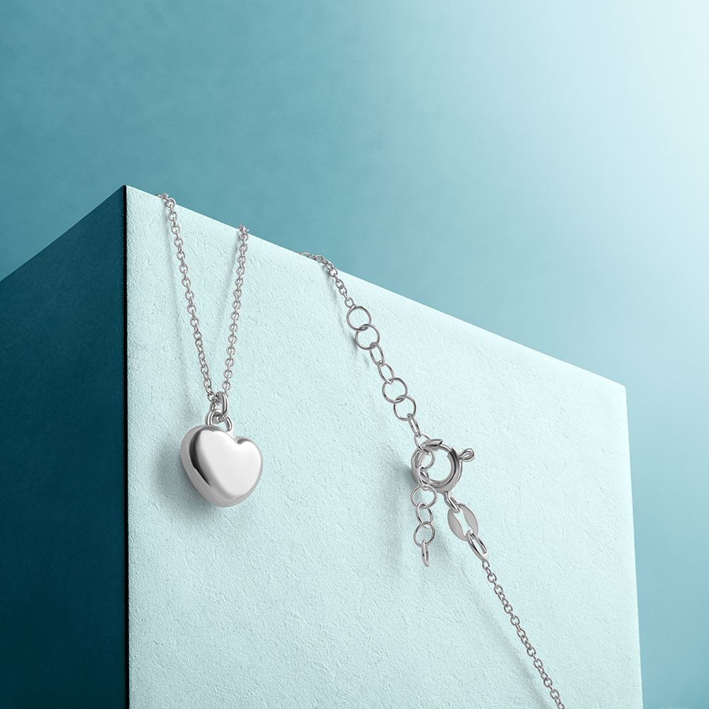 Miore Herzkette SIL004N - Halskette mit Herzanhänger aus 925 Sterling Silber, Silberkette mit 45 cm Länge