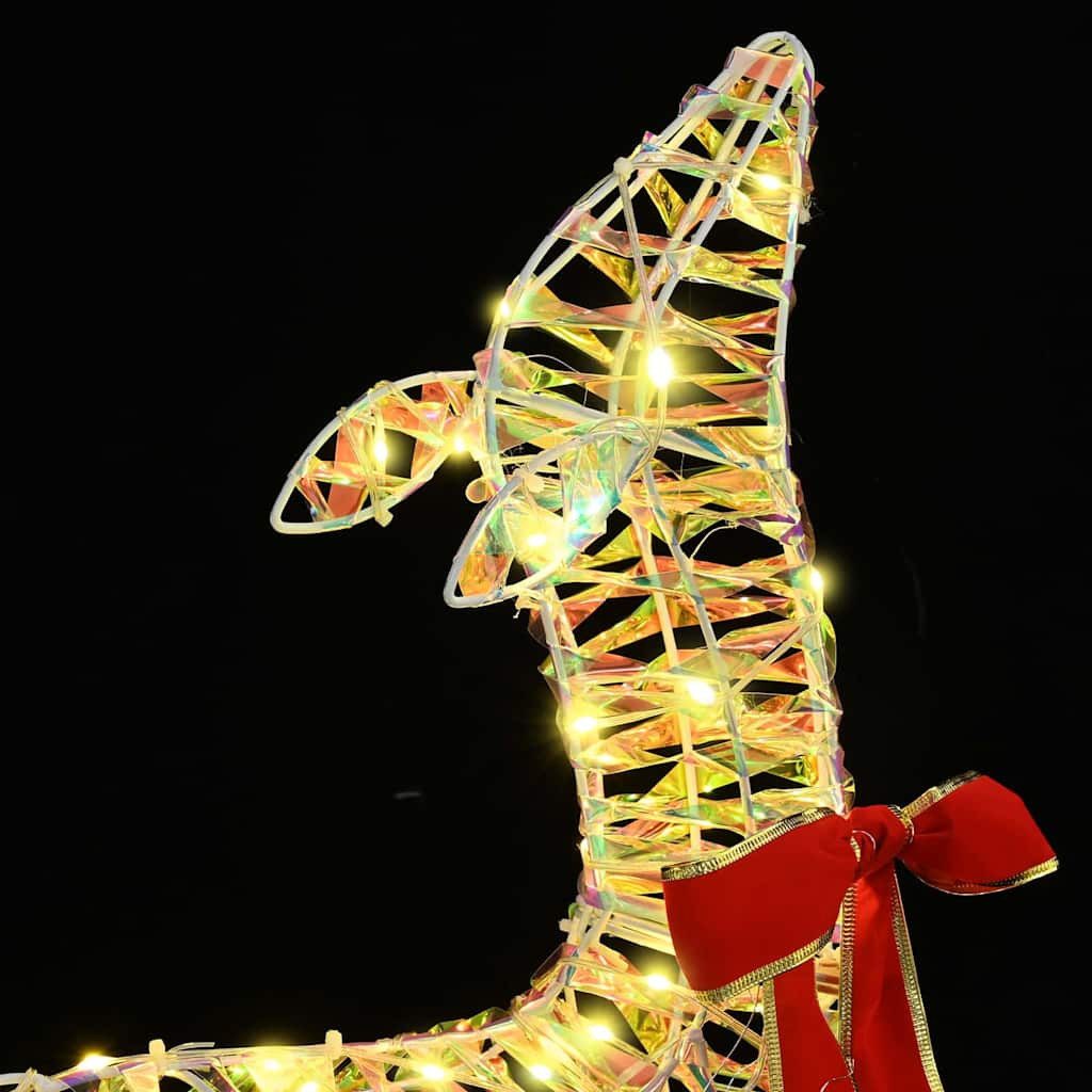 vidaXL Christbaumschmuck Rentierfamilie mit 300 LEDs 3 pcs Warmweiß 67 x 26 x 127 cm PET (3-tlg)