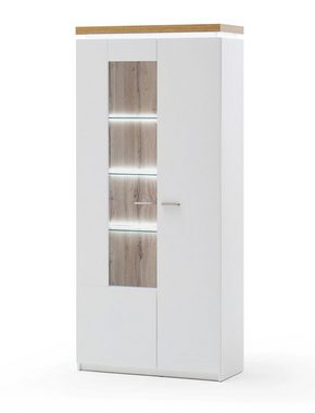 expendio Wohnzimmer-Set Claire 60, (Spar-Set, 4-St), weiß / Wotan Eiche Nb. mit Deckplattenbeleuchtung