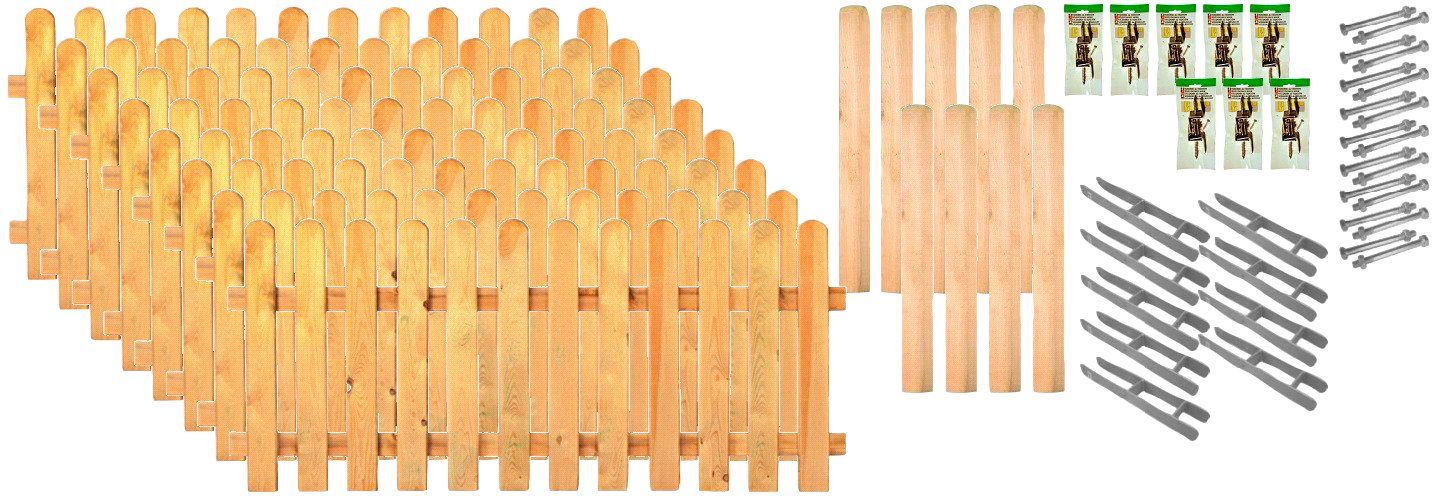 Tetzner & Jentzsch Lattenzaun Lakeland 6, (Set), 8 Elemente, LxH: 1521x100 cm