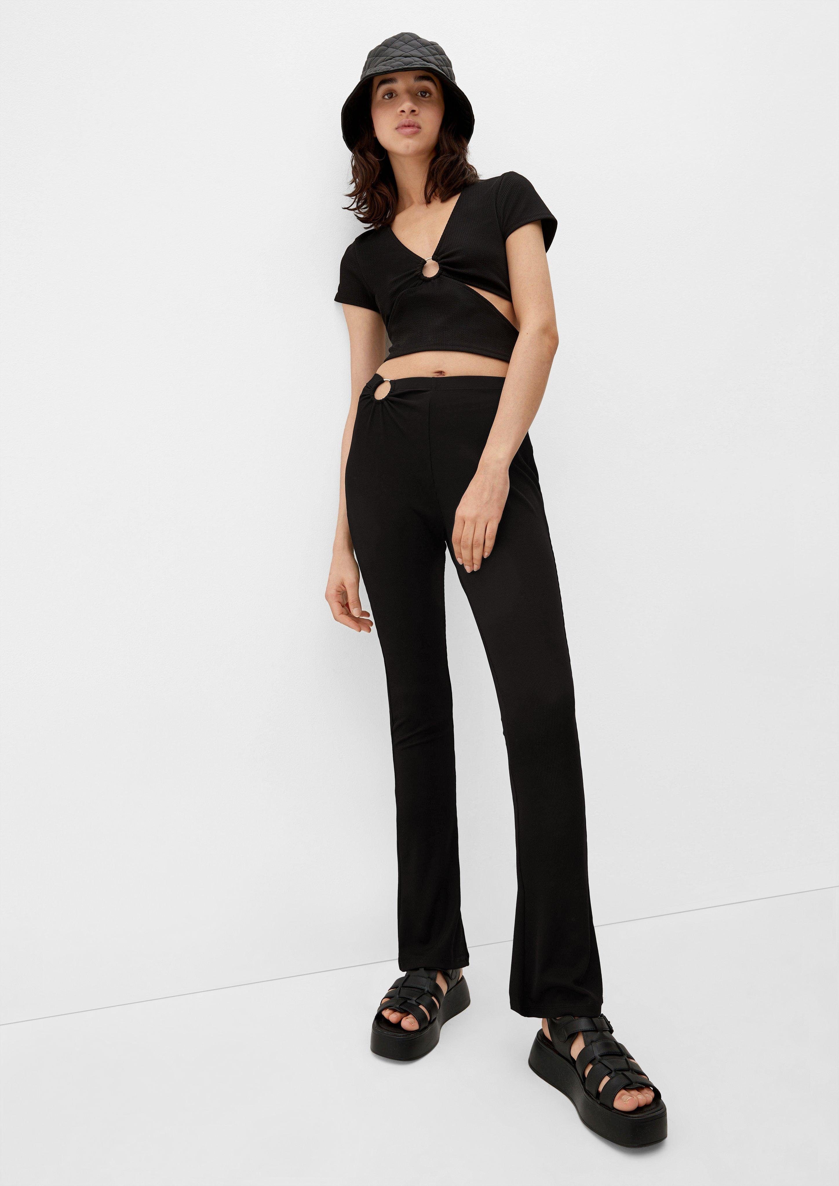 QS Stoffhose Slim: Hose mit Flared günstig online kaufen