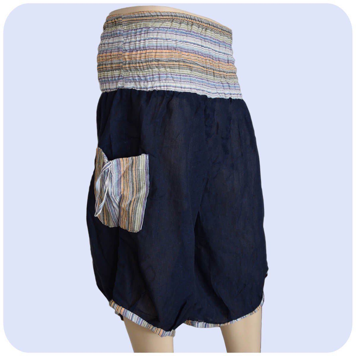 SIMANDRA Haremshose Varkala Damen Harem Short gesmokt (1-tlg) mit elastischem Bund