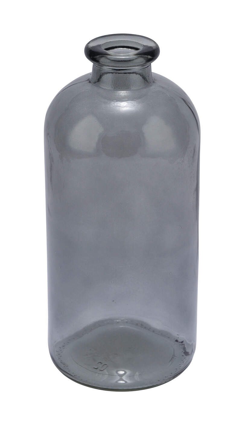 Dekovase Vase Grau Dunkelgrau Transparent Glas Tischdeko Blumenvase ca. 25 cm H