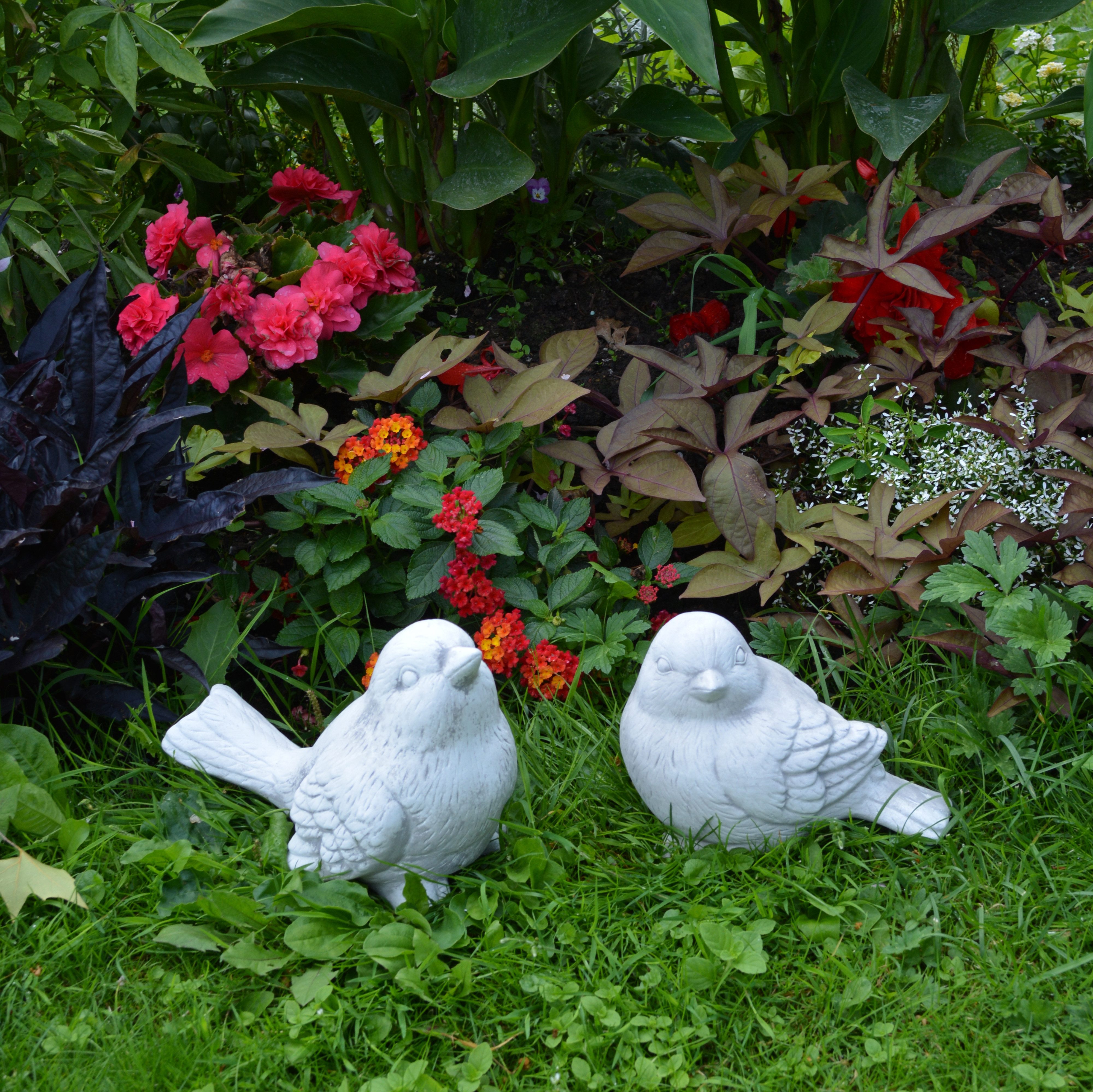 gartendekoparadies.de Gartenfigur Set mit Zwei Vögeln, H. 15/18 cm, 6 kg, Frostsicher