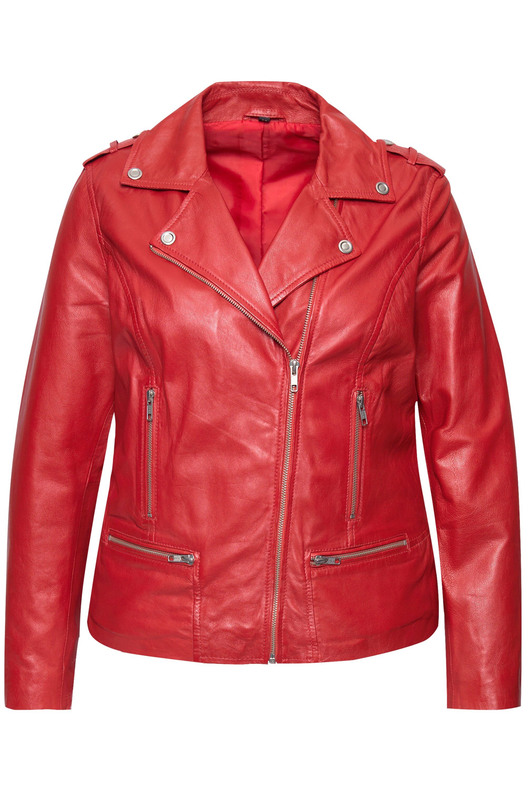 Angel of Style Lederjacke Leder-Bikerjacke Metallzipper günstig online kaufen