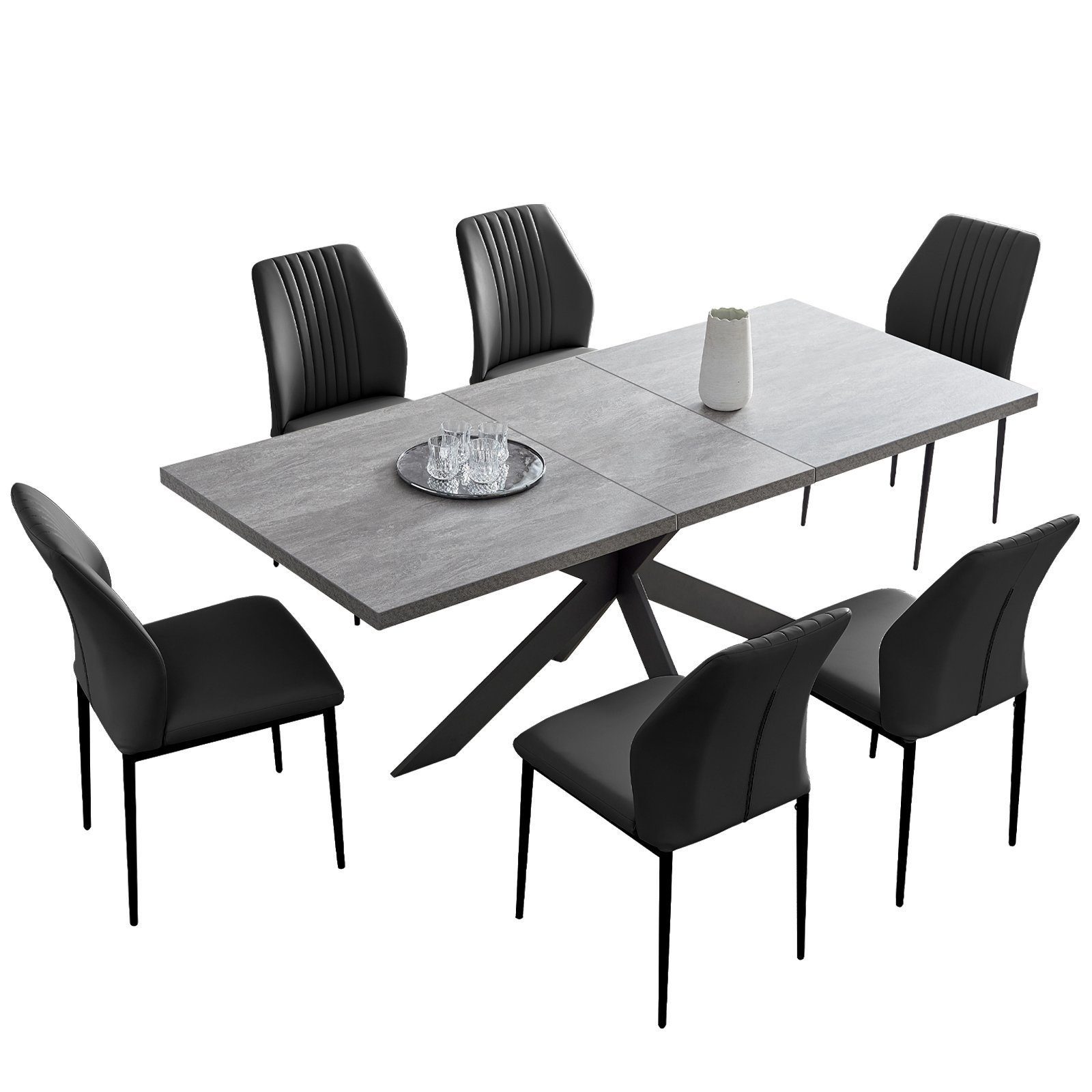 Jiexi Esstisch Esstisch ausziehbar, ausziehbarer, hohe Härte, für 6 Persone günstig online kaufen