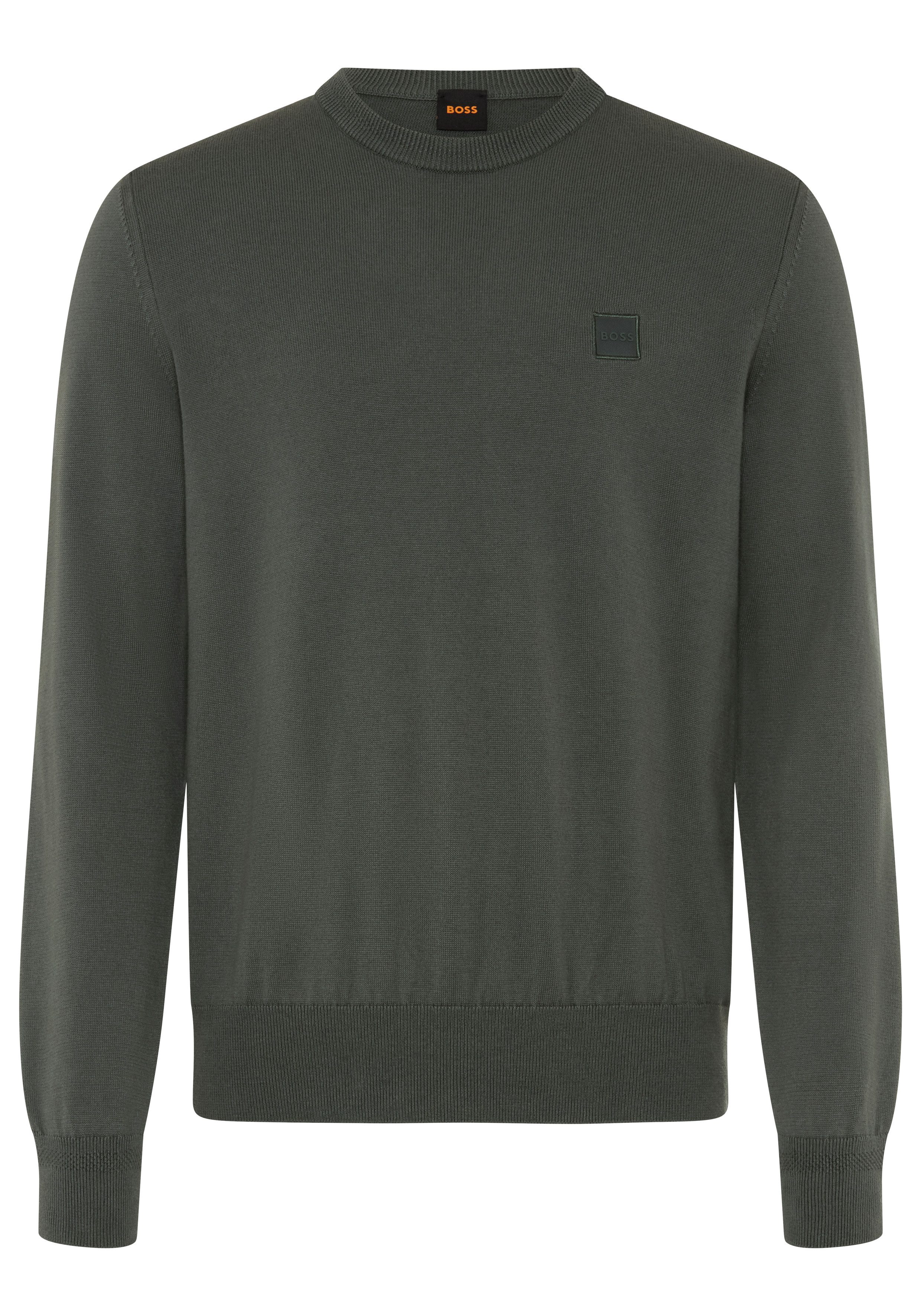 BOSS ORANGE Strickpullover Kanovano Cotton Cashmere mit Rundhalsausschnitt
