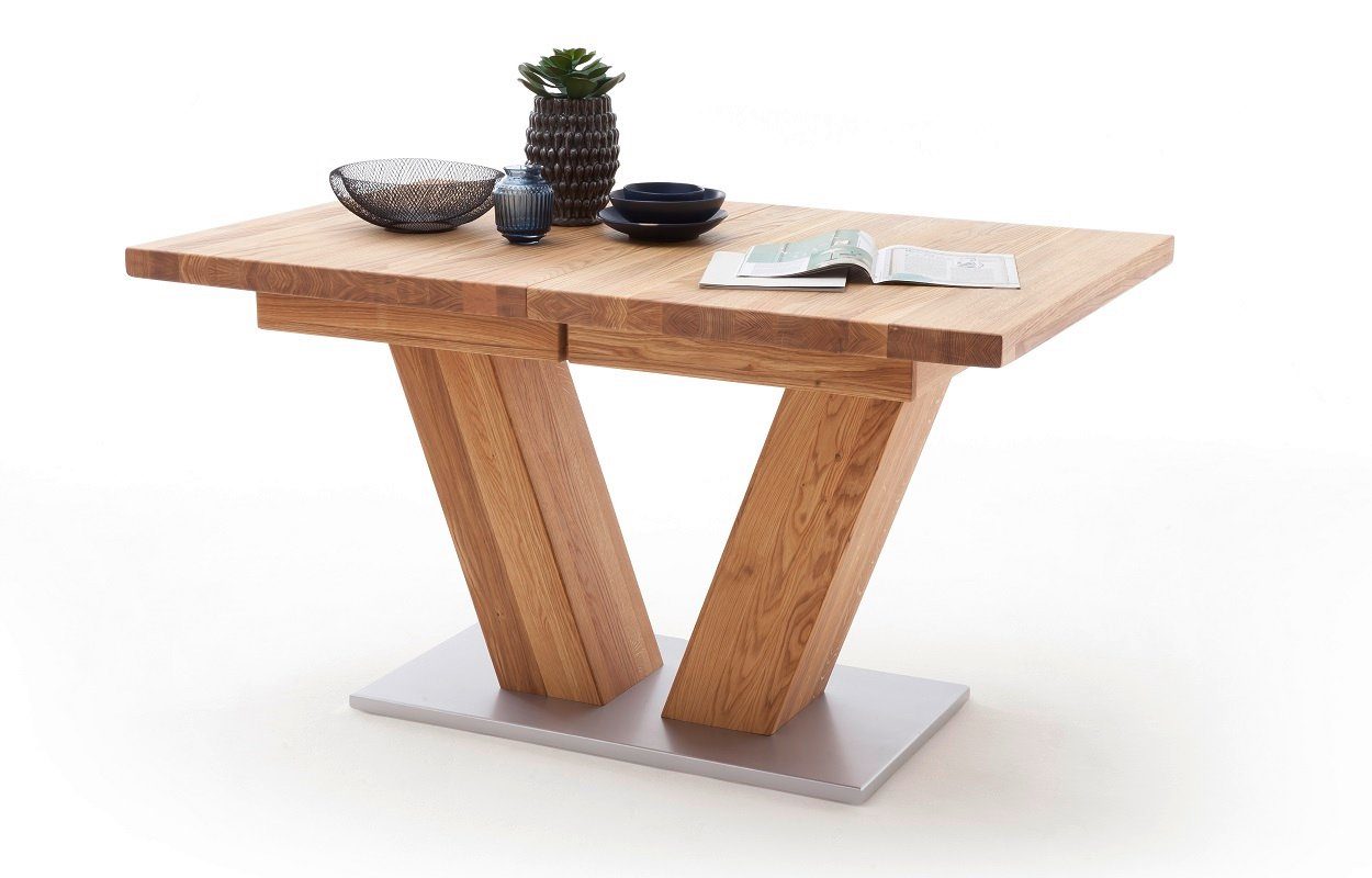 MCA furniture Esstisch Esstisch Säulentisch Managua, Wildeiche massiv, 140 x90 cm (No-Set)