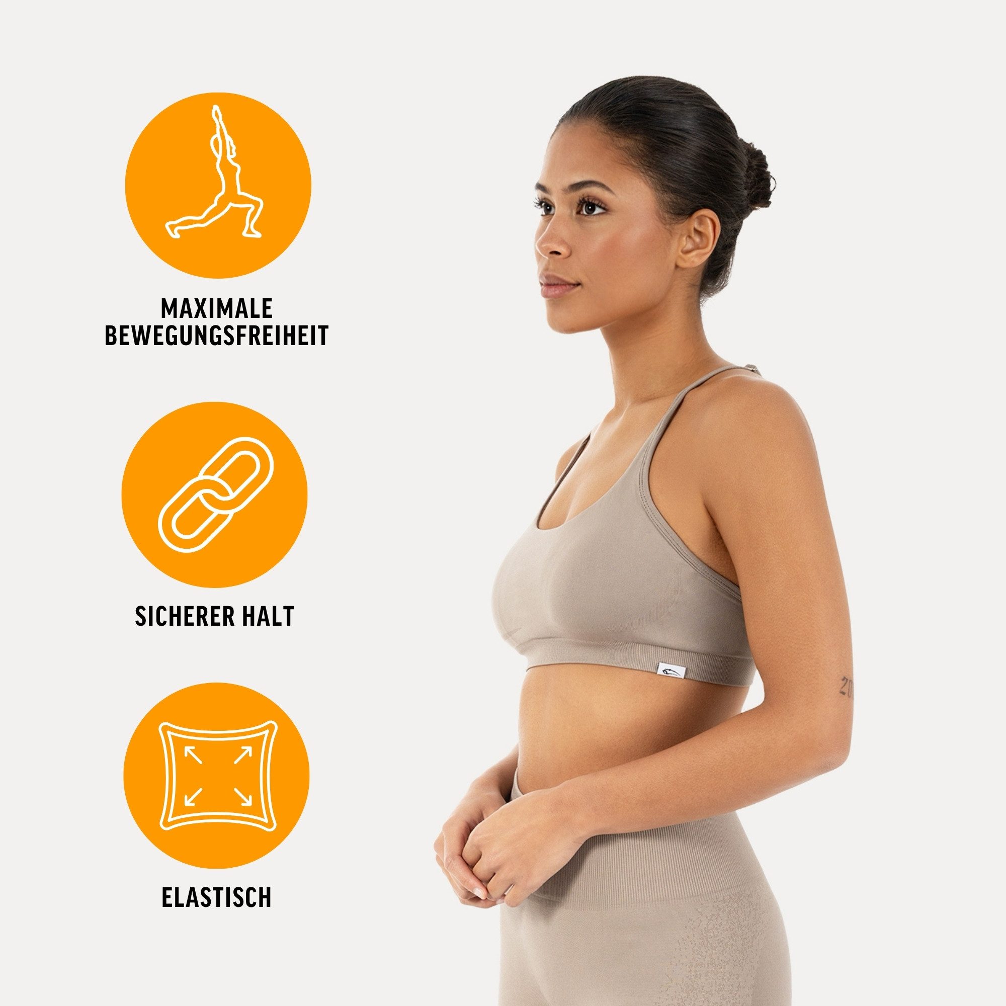 Smilodox Sport-BH Timea, Bustier Damen, Shaped Fit, Fitness Bra, Gym & Freizeit Racerback, Rippbund, elastisch, weiches Material, Stretch