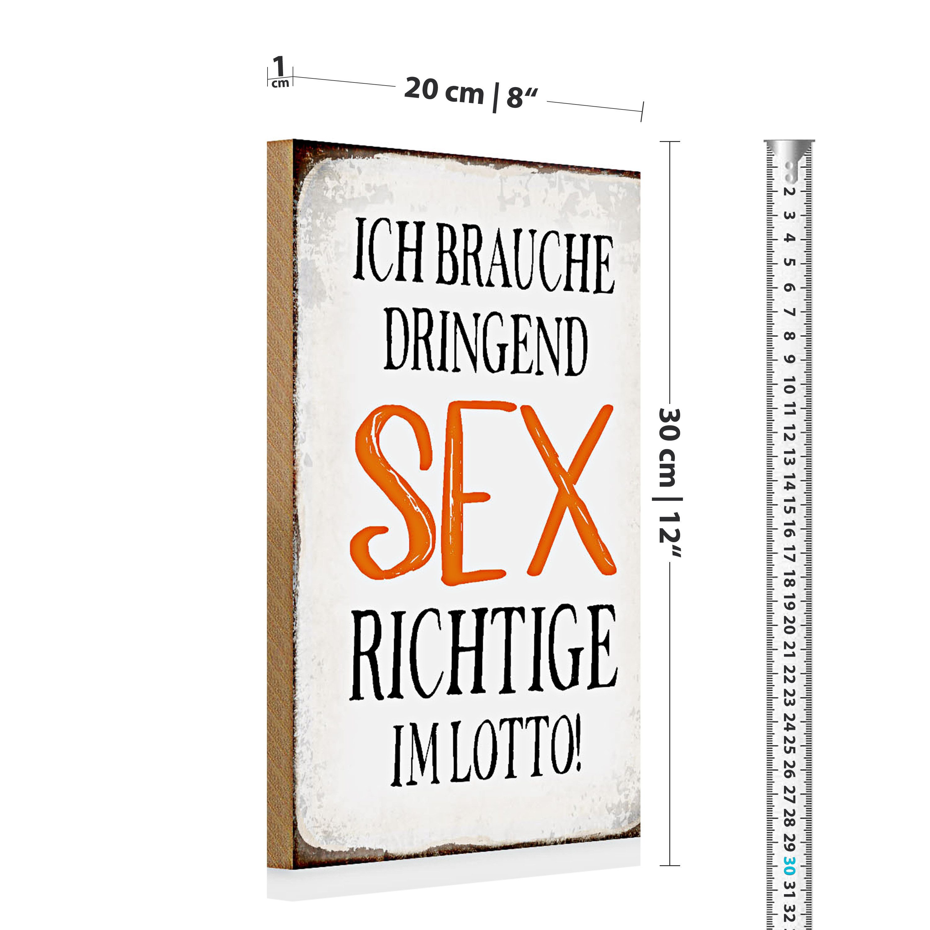 Roomando Holzbild Holzschild Spruch 20x30cm ich brauche dringend Sex