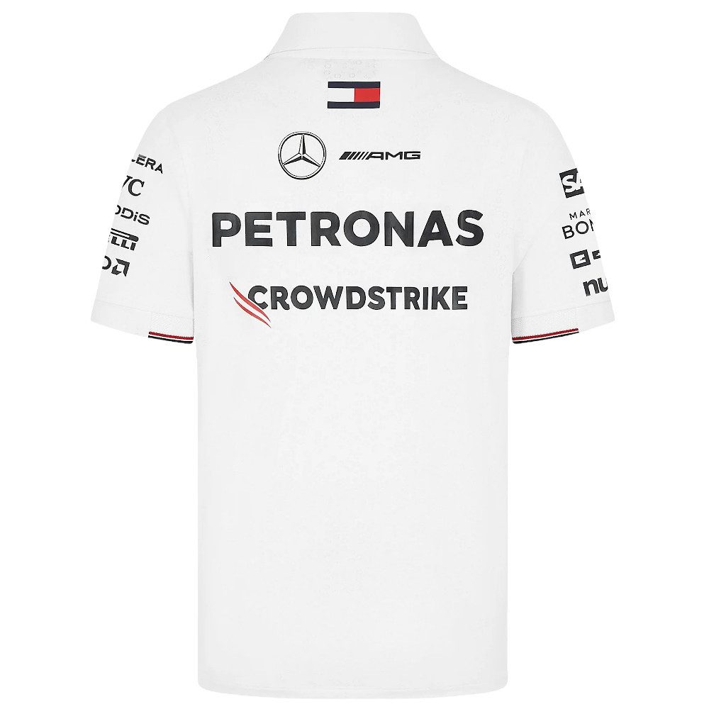 Mercedes AMG Petronas Poloshirt F1 Team RP Team Motorsport Polo Shirt Original Teamdesign mit Logos auf Brust, Rücken und Ärmeln