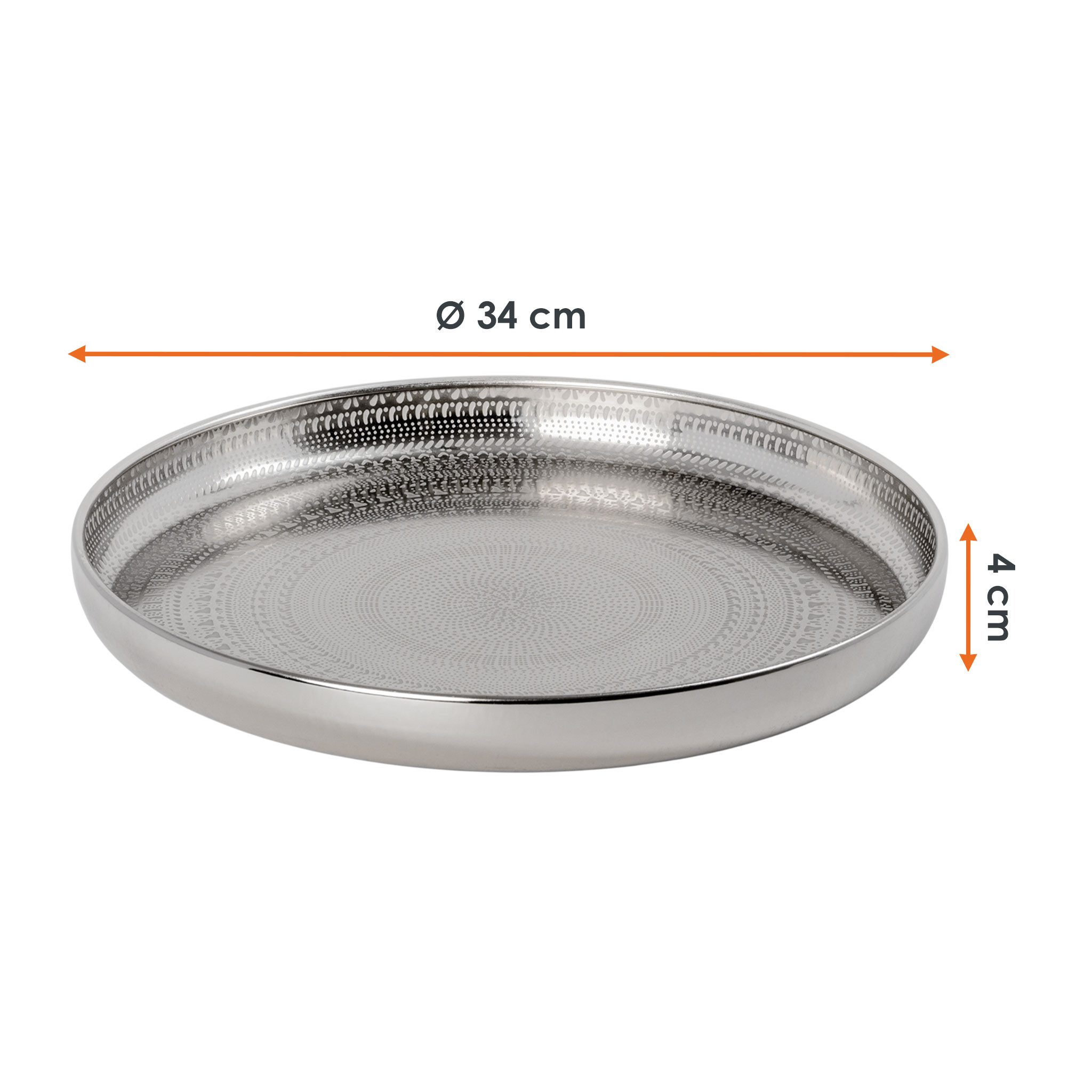 Spetebo Kerzentablett aus Metall im Orient Design (Anzahl, 1 St., Stück), Mit 3 Antiutsch-Pads – Bild 4 von 5