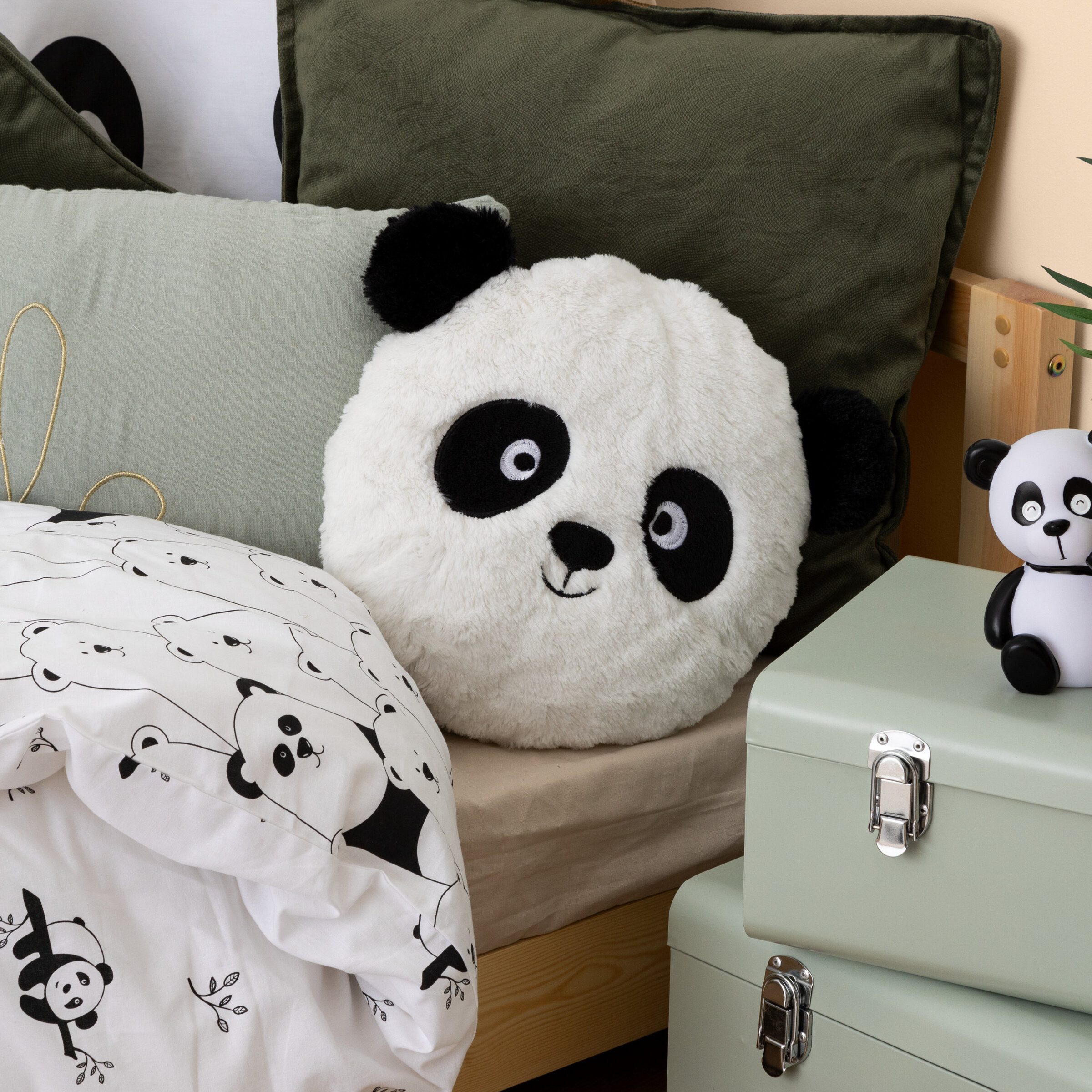 Atmosphera Créateur d'intérieur Dekokissen Rundes Kissen PANDA mit Ohren, Ø 27 cm
