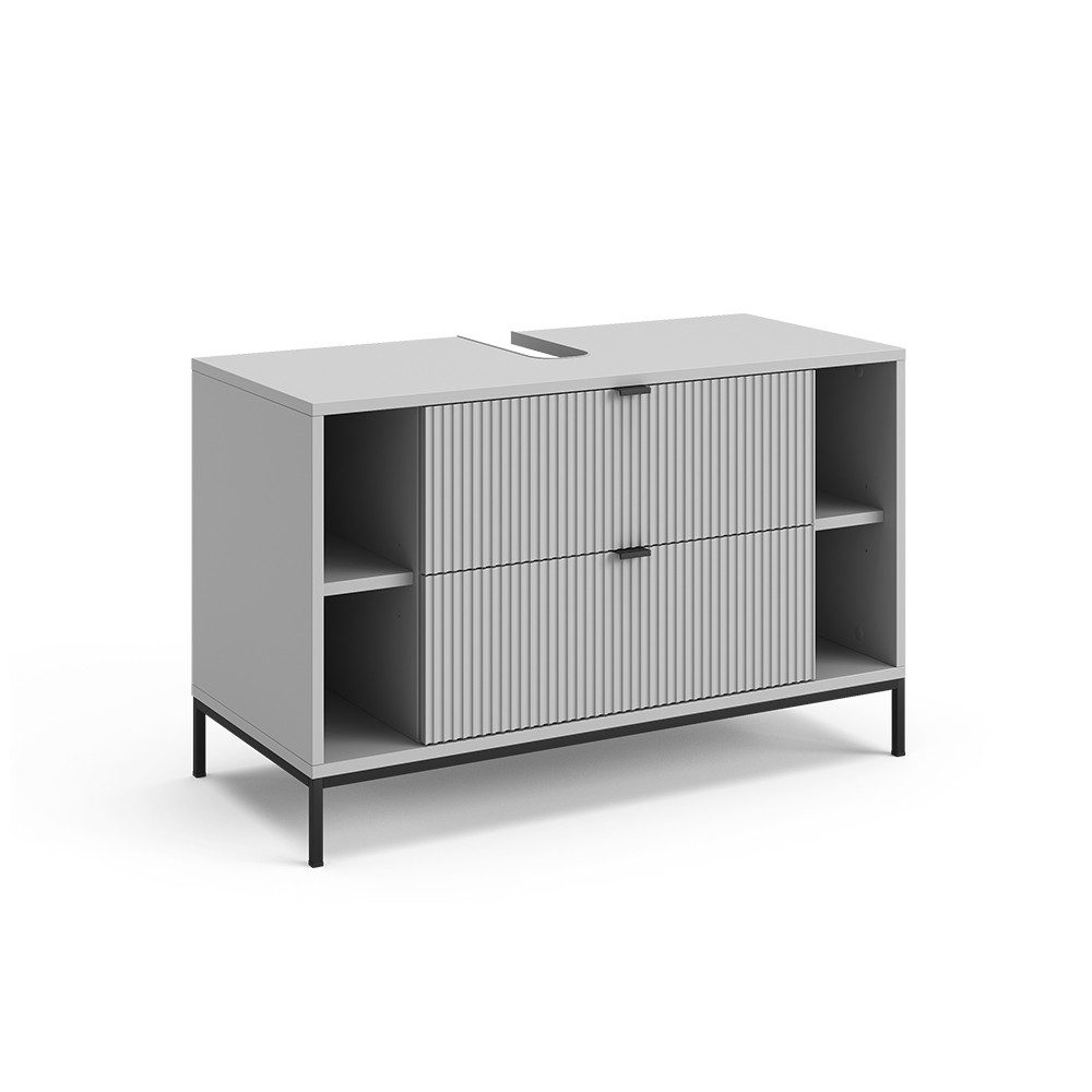 Vicco Waschbeckenunterschrank Eliza, Grau, 100 x 63 cm mit 2 ausziehbaren Schubladen (1-St)