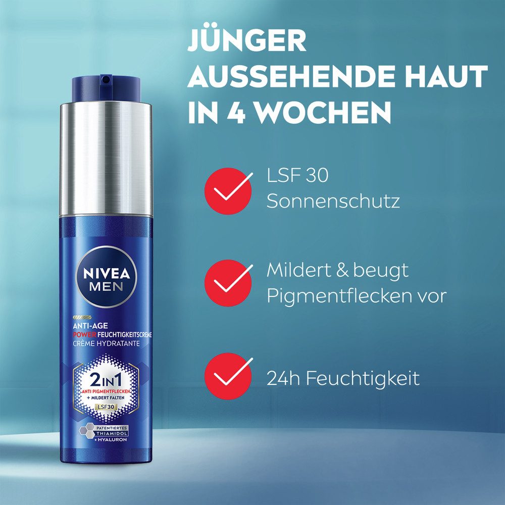 Nivea Men Gesichtspflege-Set NIVEA Men Anti Age Power Set Set, 2-tlg., mit Feuchtigkeitscreme und Serum, für alle Hauttypen geeignet – Bild 4 von 5