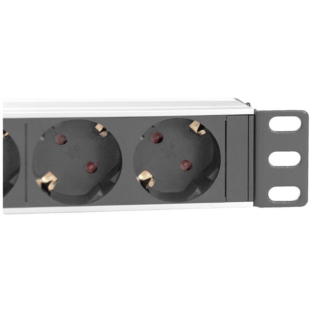 Digitus 1U-Aluminium-PDU, 254 mm (10) Rack-Montage, 4x DN-95418 Steckdosenleiste