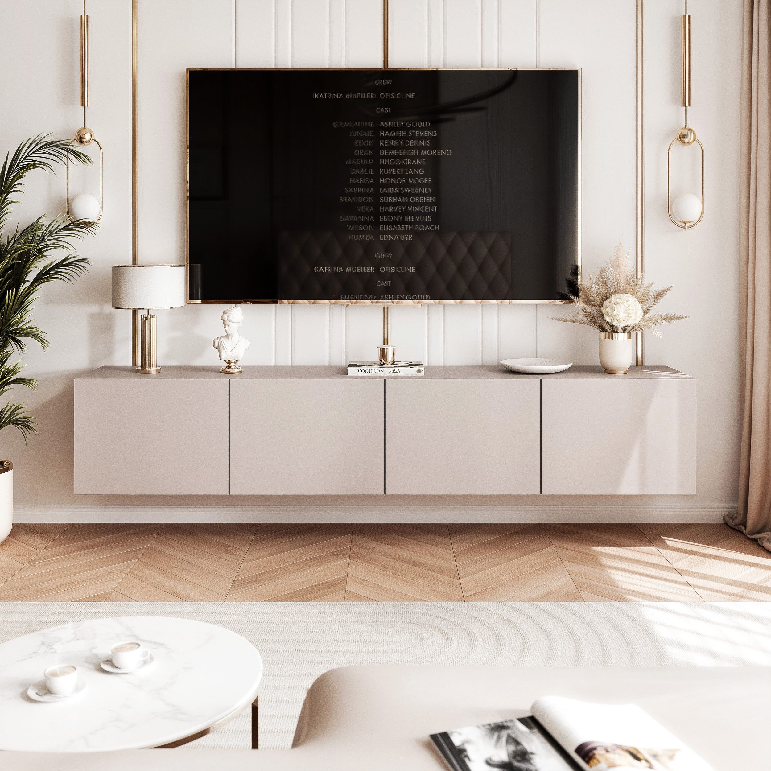 yourhouse24 Lowboard TV ANGEL 200 mit LED-Beleuchtung – Griffloses Design – Bild 3 von 5