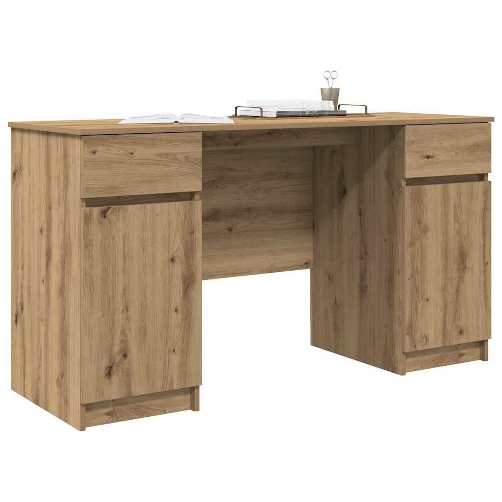 vidaXL Schreibtisch Schreibtisch Artisan-Eiche 140 x 49 x 76 cm Holzwerksto günstig online kaufen