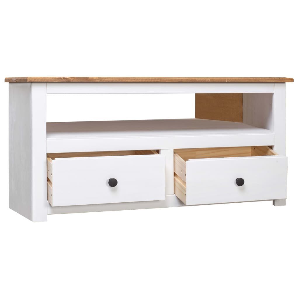 vidaXL TV-Schrank NA TV-Eckschrank Weiß 93x49x49 cm Massivholz Panama-Kiefer Fernseher K