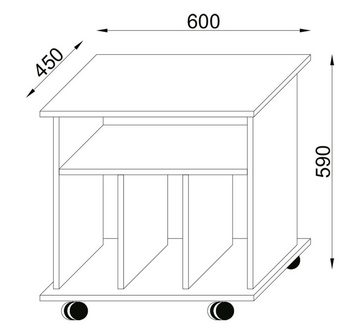 VCM Couchtisch Holz Beistelltisch Couchtisch Rollen Tabina