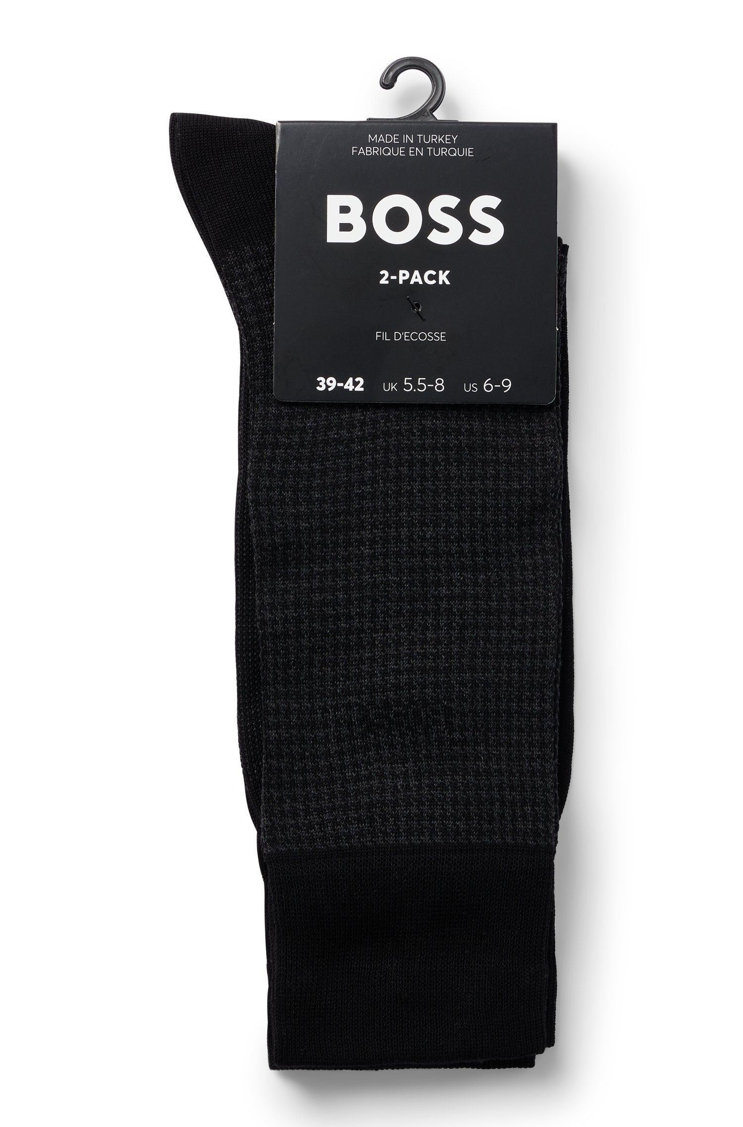 BOSS Socken 2P Houndstooth MC (Packung, 2-Paar, 2er Pack) mit eingesticktem Markenlogo