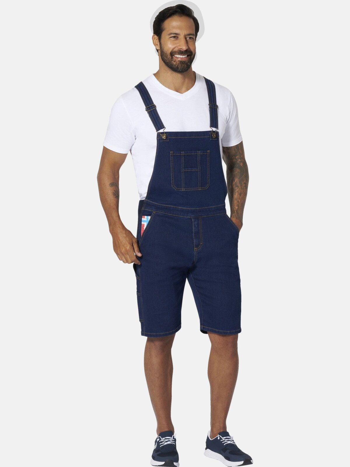 Jan Vanderstorm Jeanslatzhose FOCKO kniehoch geschnitten