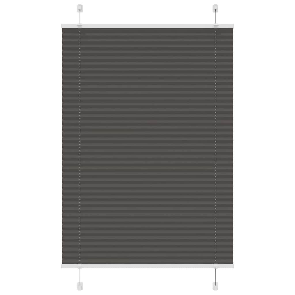 Gardine 90 x 100 cm Plissee Schwarz 90x100 cm Stoffbreite 89,4 cm Polyester