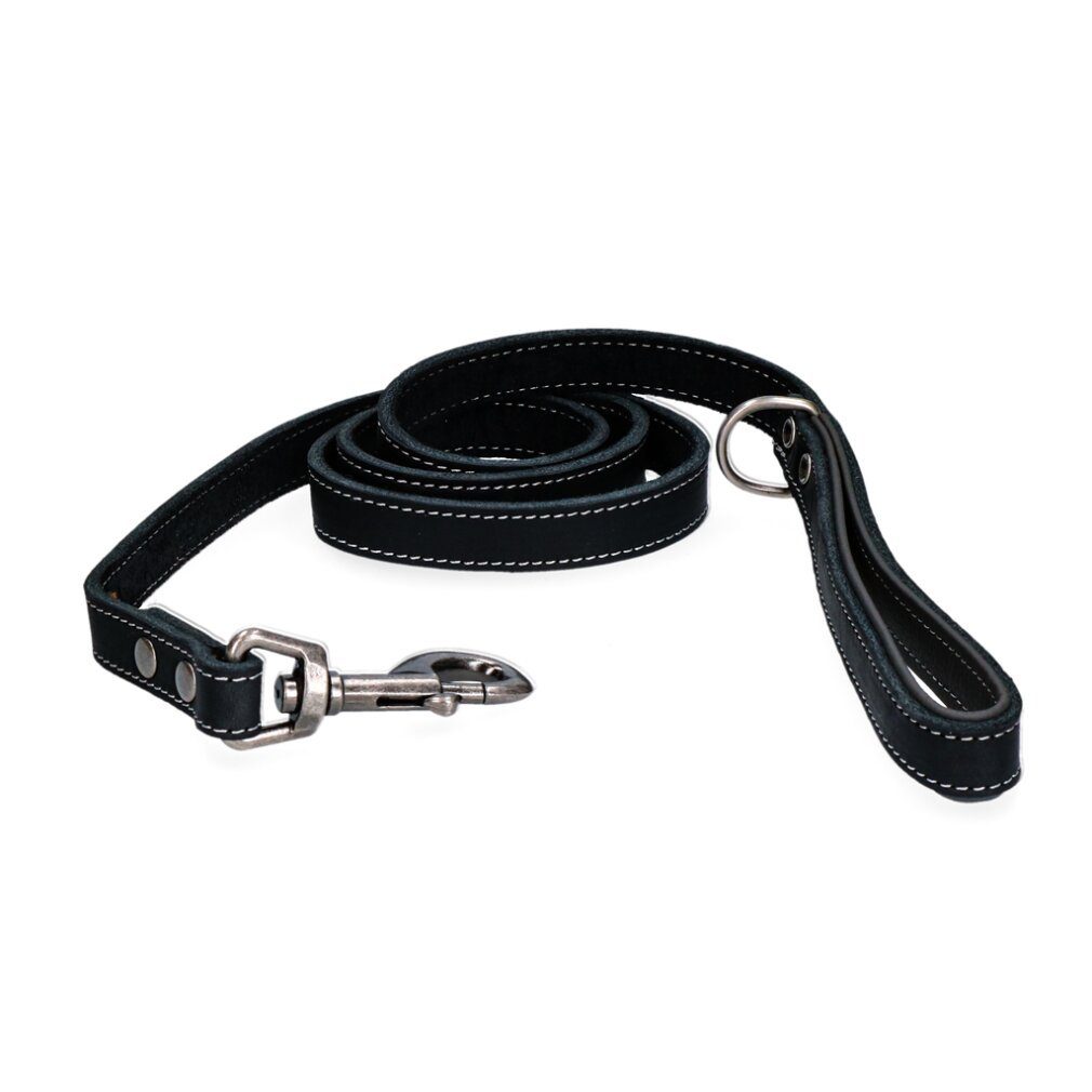 Hundeleine Leder Hundeleine Schwarz 1,8x130cm