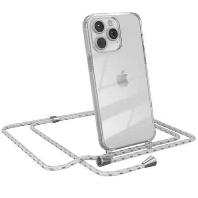 EAZY CASE Handykette Handykette ohne/mit Magsafe für iPhone 15 Pro Max 6,7 Zoll, Hülle Smartphonekette für Unterwegs Festivalhülle Transparent Weiß