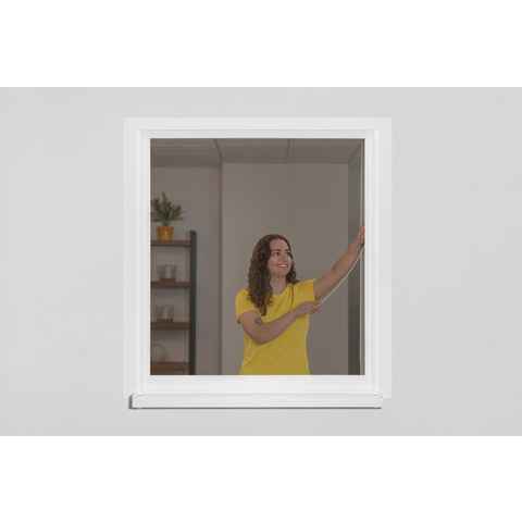 SCHELLENBERG Insektenschutz-Fensterrahmen Fliegengitter Easy Click für Fenster, Insektenschutz, (1-St), ohne Bohren, Fliegennetz, Insektenschutz 130 x 150 cm, 70471