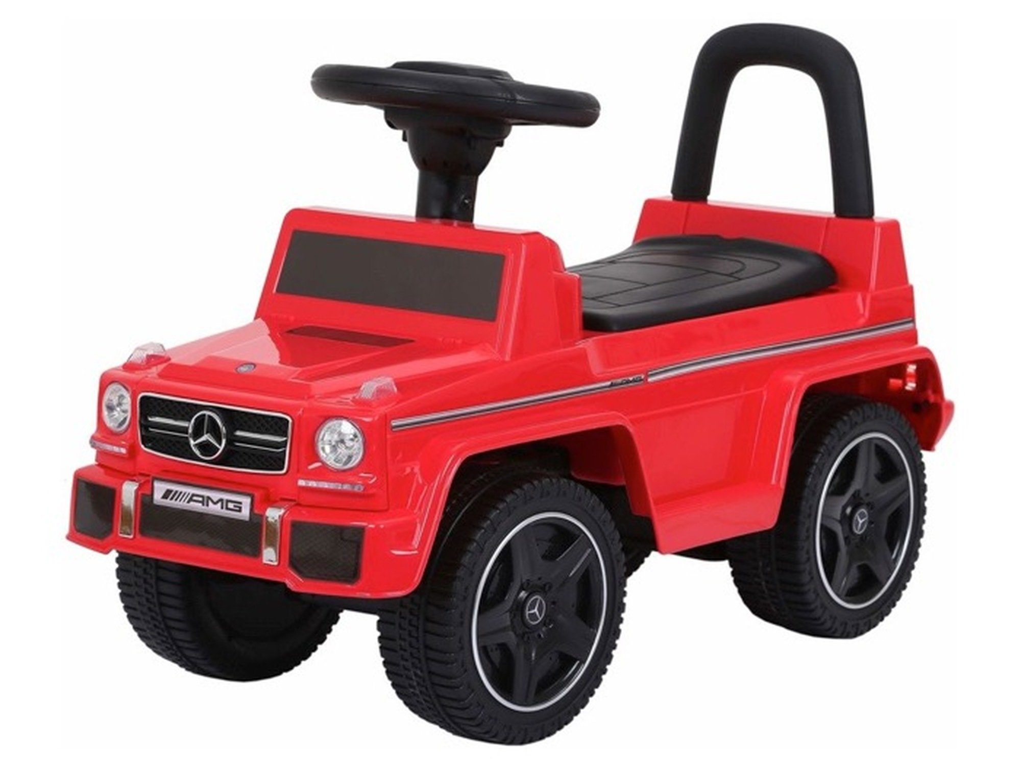 TPFLiving Rutscherauto Mercedes G 63 mit EVA-Gummireifen, Kunstledersitz  und LED-Beleuchtung, (Rutschauto - Schiebeauto für Kinder bis 3 Jahre,  Laufwagen - Rutscherauto), Belastbarkeit bis 20 kg - Farbe: rot