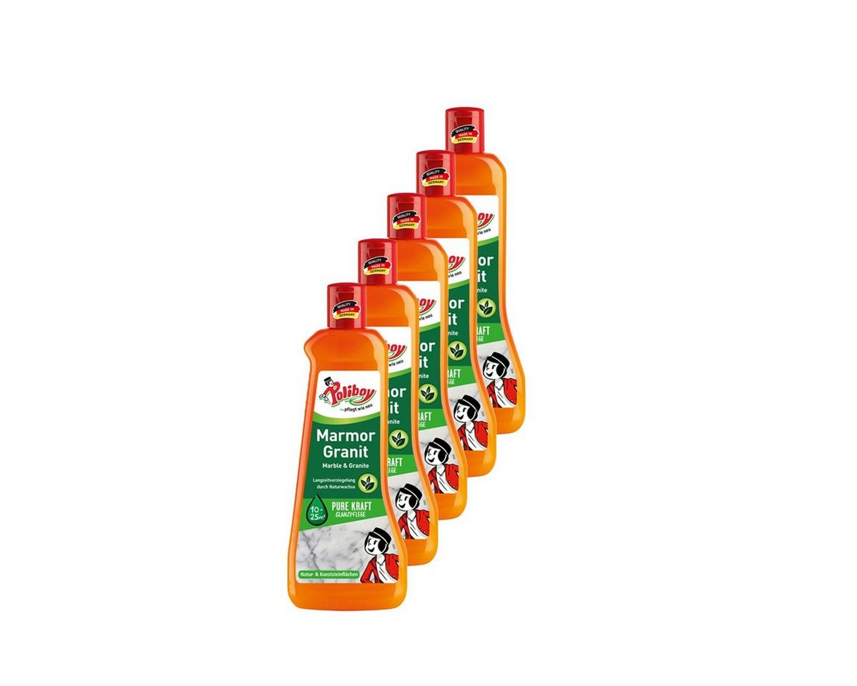 poliboy Marmor Granit Pflege - 2,5 Liter Steinbodenreiniger (Pflege und Schutz für Natur- und Kunststeinflächen - Made in Germany)