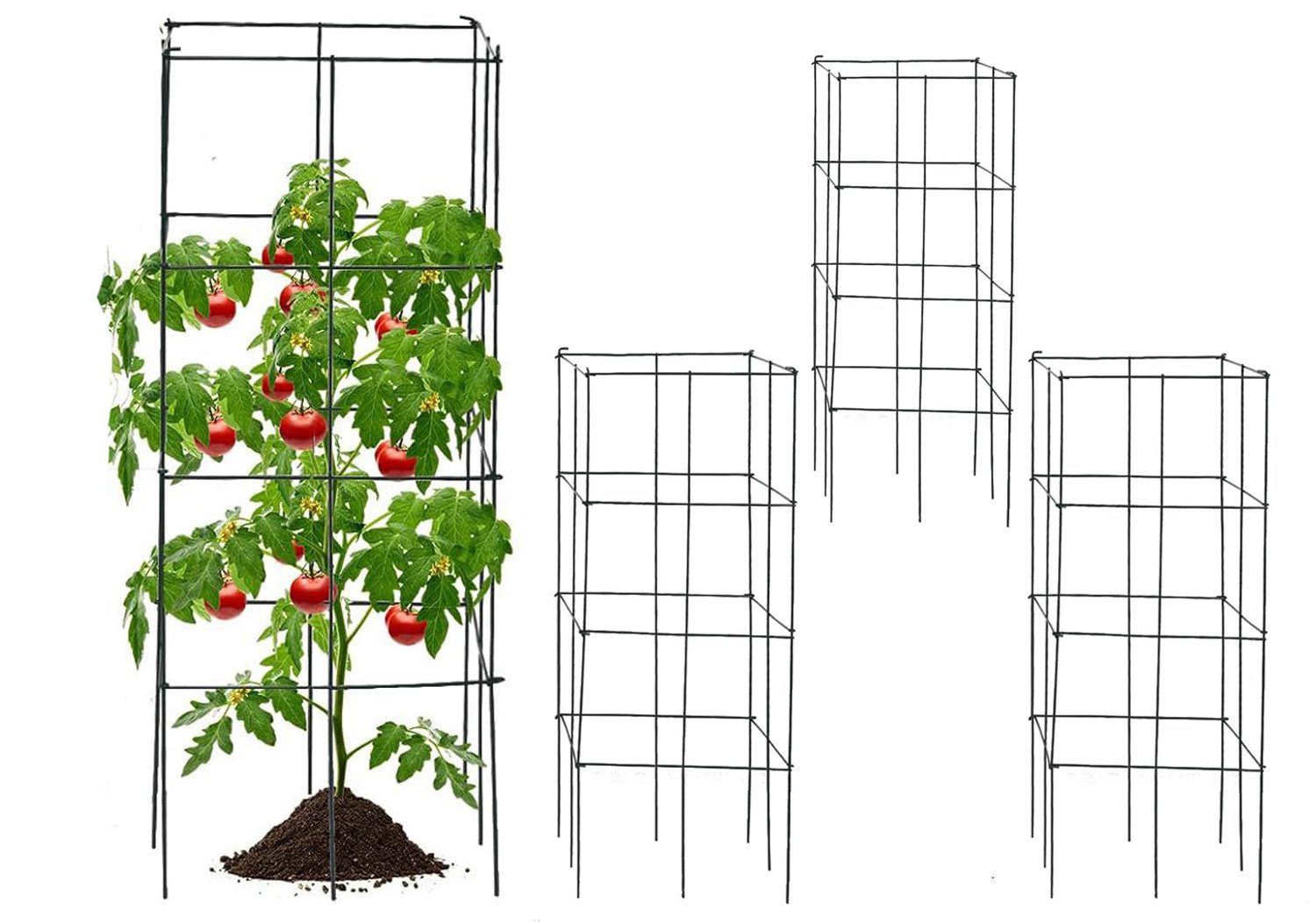 COSTWAY Rankhilfe, 4 St., Tomatenturm Metall, günstig online kaufen