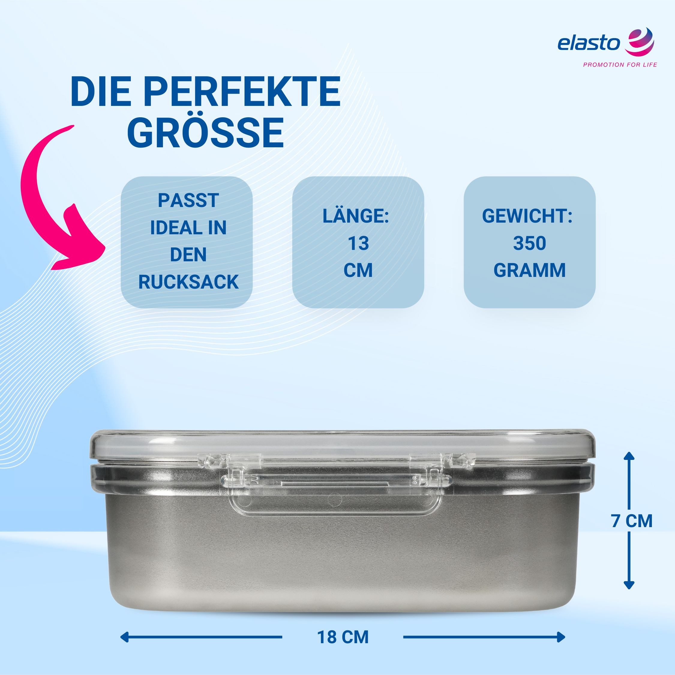 elasto Lunchbox Motiv Brotdose für Kinder 1000 ml für Schule und Kindergarten