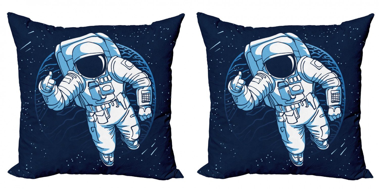Kissenbezüge Modern Accent Doppelseitiger Digitaldruck, Abakuhaus (2 Stück), Astronaut Cartoon-Entwurf Spaceman