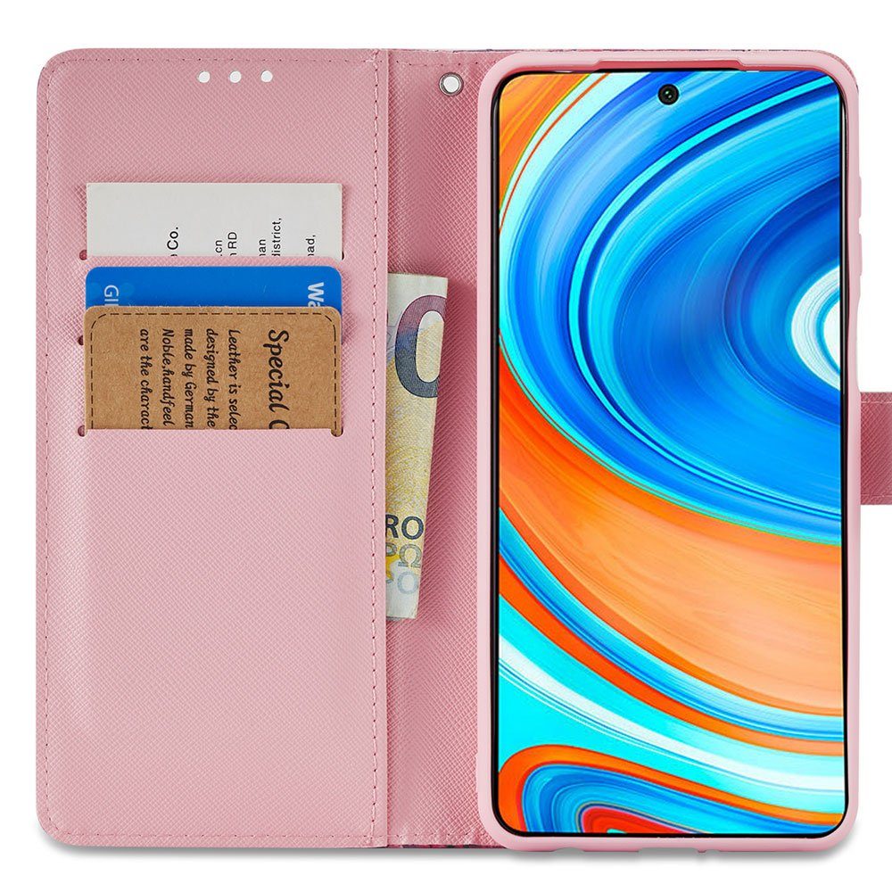 FITSU Handyhülle Handytasche für Xiaomi Redmi Note 9 Pro Hülle Schmetterling Motiv 6,67 Zoll, Case für Xiaomi Redmi Note 9 Pro Hülle, Handytasche mit Kartenfach