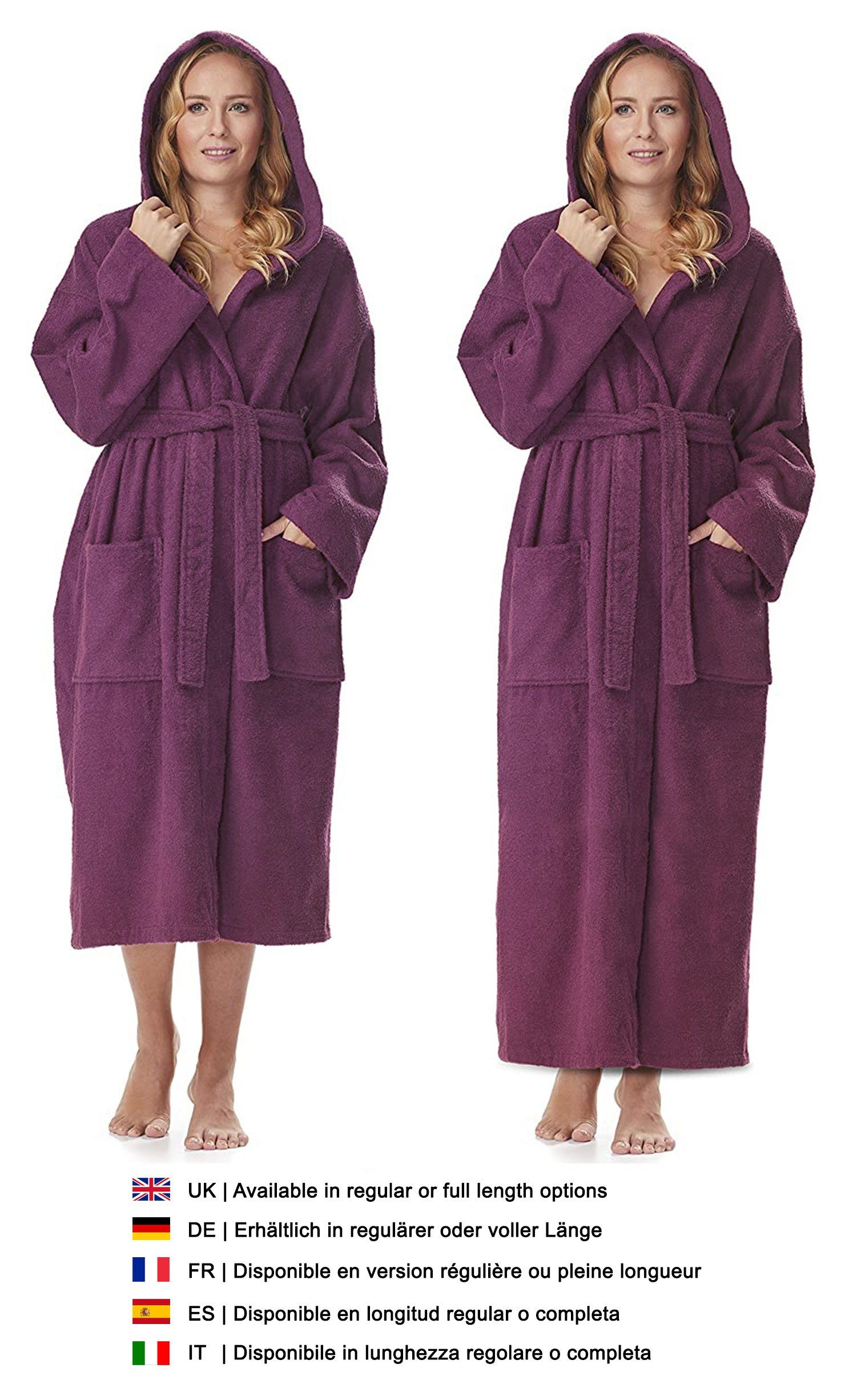 Arus Damenbademantel Astra, pflegeleicht, wadenlang oder extralang für Spa günstig online kaufen