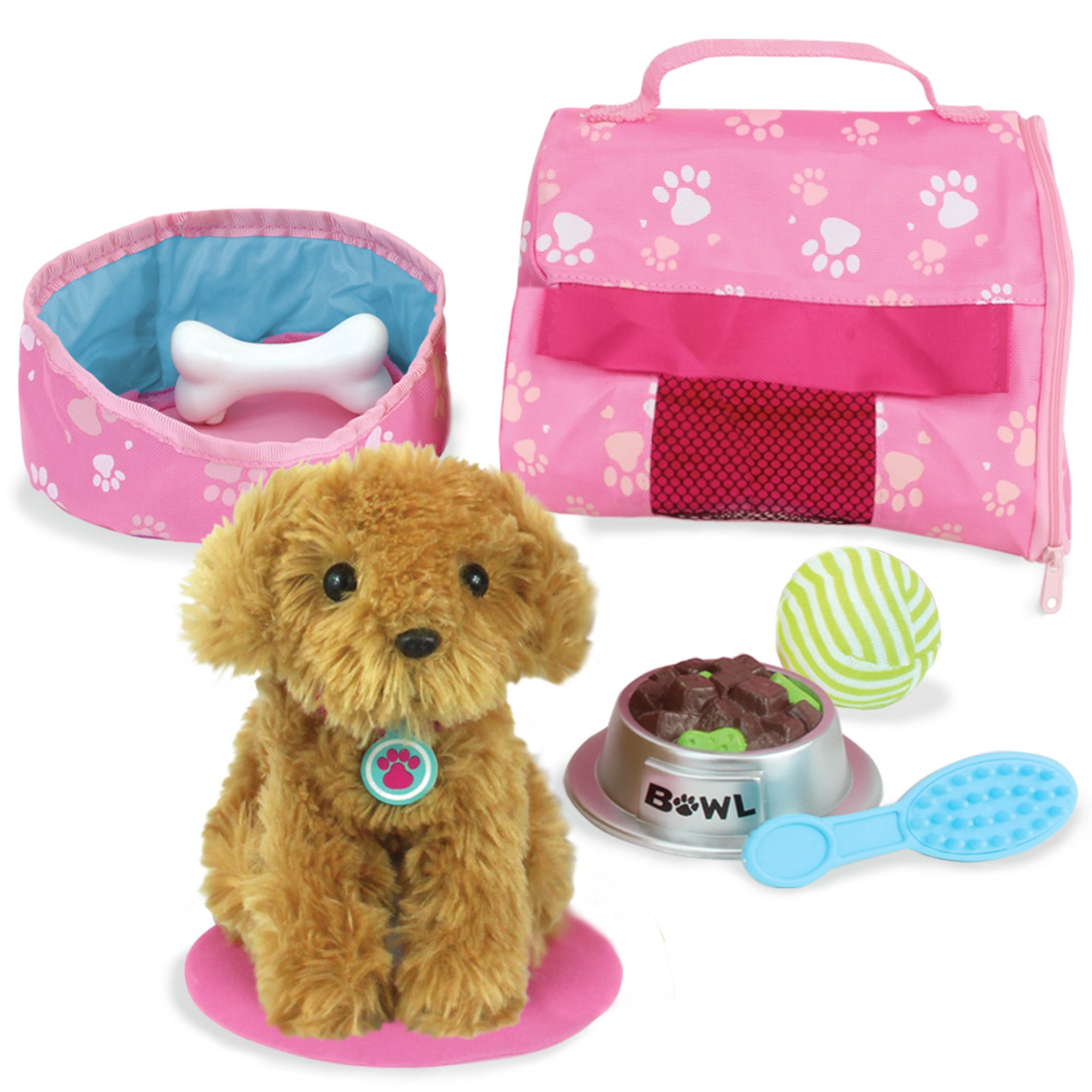 TEAMSON™ KIDS    Babypuppe Plueschhund Set mit Tasche Napf Spielzeug Bett f günstig online kaufen