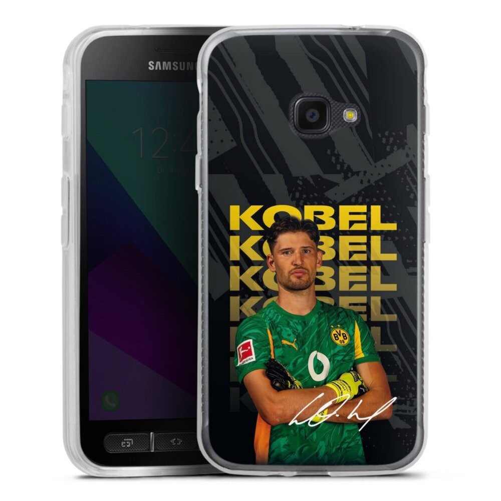 DeinDesign Handyhülle Borussia Dortmund Gregor Kobel BVB Gregor Kobel 25/26, Samsung Galaxy Xcover 4s Silikon Hülle Bumper Case Handy Schutzhülle