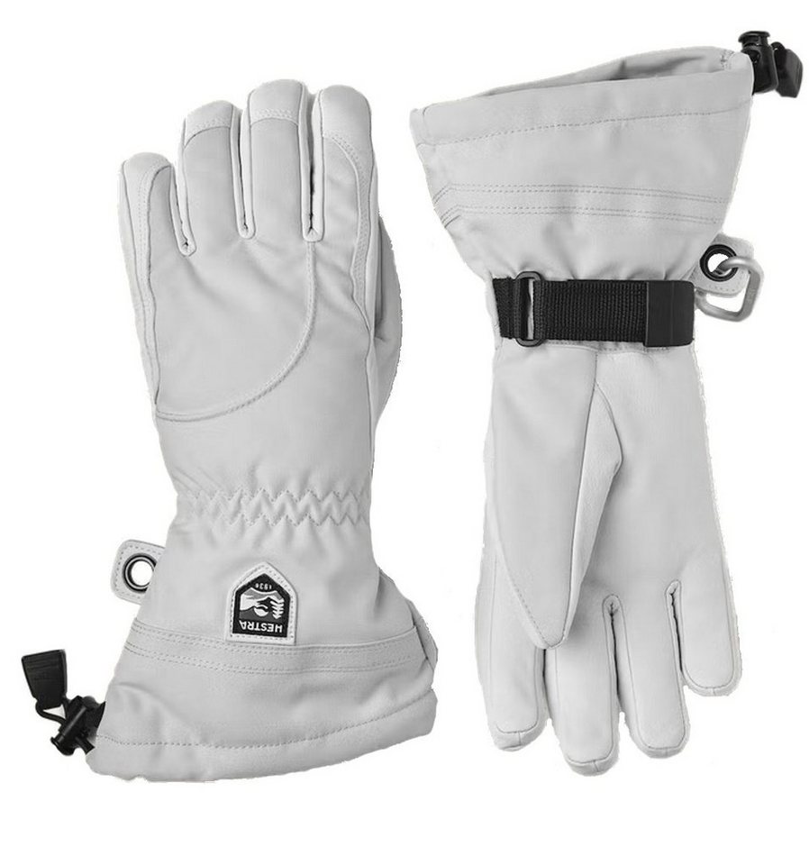 Damen Hestra 5-Finger Ski Handschuh Skihandschuhe, Heli cremeweiß Hestra