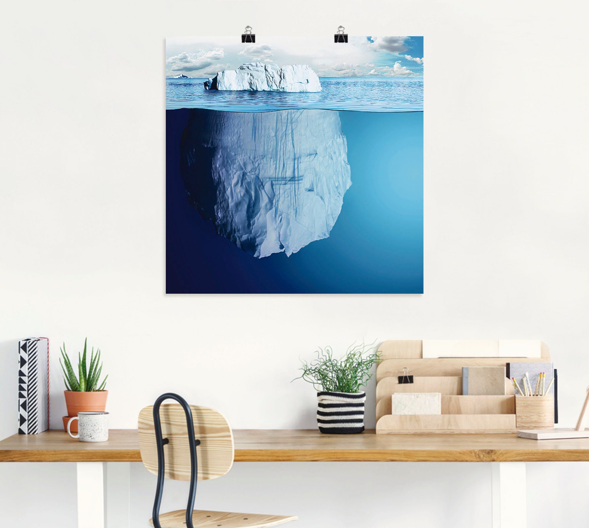 Artland Wandbild Süd- und St), versch. Größen oder Arktis Wandaufkleber Nordpol, Alubild, als Leinwandbild, (1 in Poster