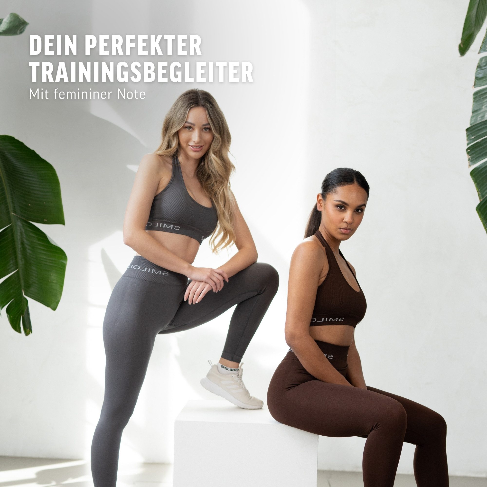 Smilodox Sport-BH Azura, Seamless Sport Top Rückenfrei Starker Halt Fitness Alltag Scrunch Bra ohne Bügel Atmungsaktiv Yoga Gym Bustier Schriftzug