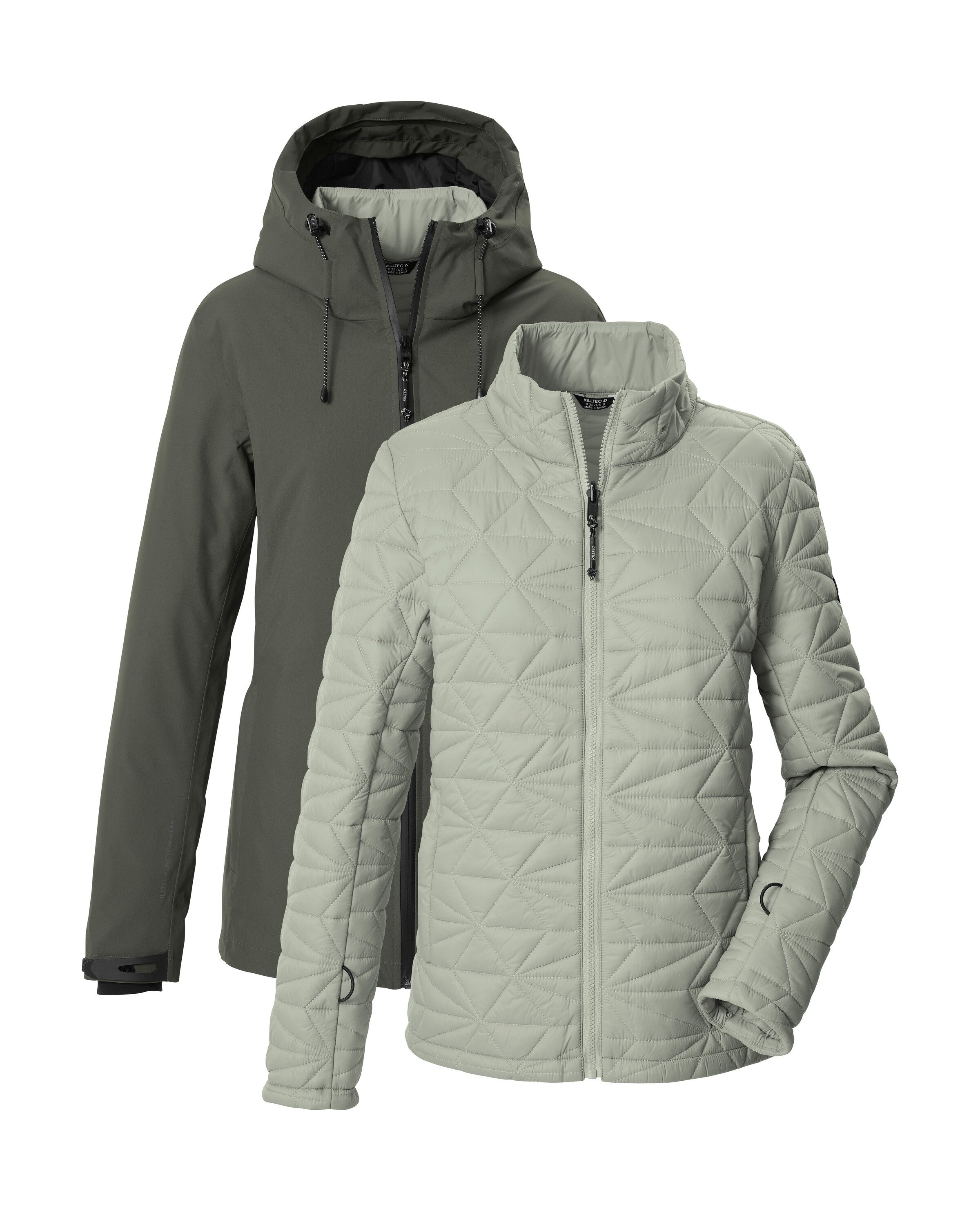 Killtec 3-in-1-Funktionsjacke KOW 20 WMN JCKT 3 in 1 Damenjacke, wasserdicht, atmungsaktiv, abzipbare Steppjacke