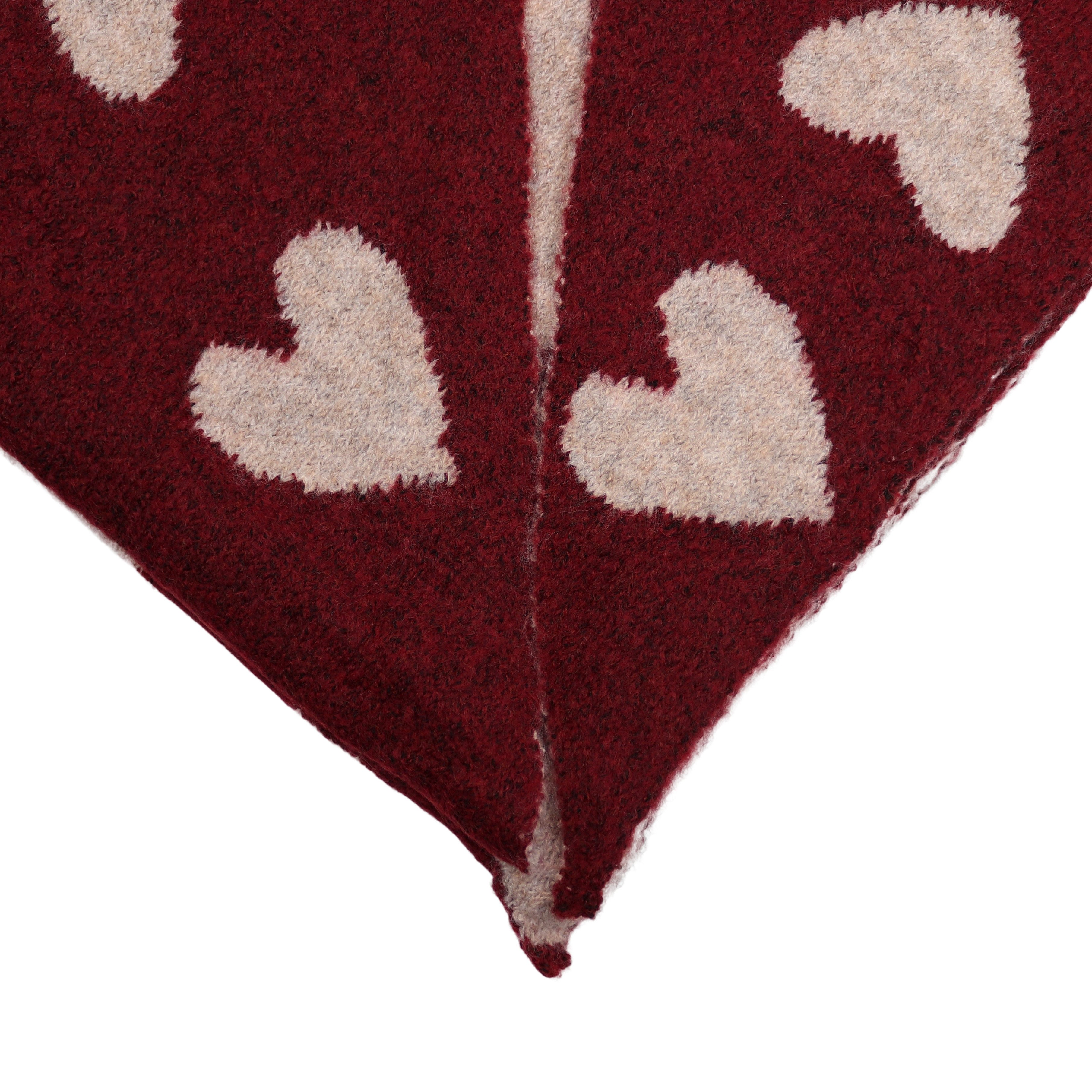 MIRROSI Dreieckstuch kuschliger und warmer Dreiecksschal ca.180x70 cm, (ca. 210 Gramm; Neue Kollektion Herbst/Winter 2025), Trendiges Herzen-Design, wärmend & weich