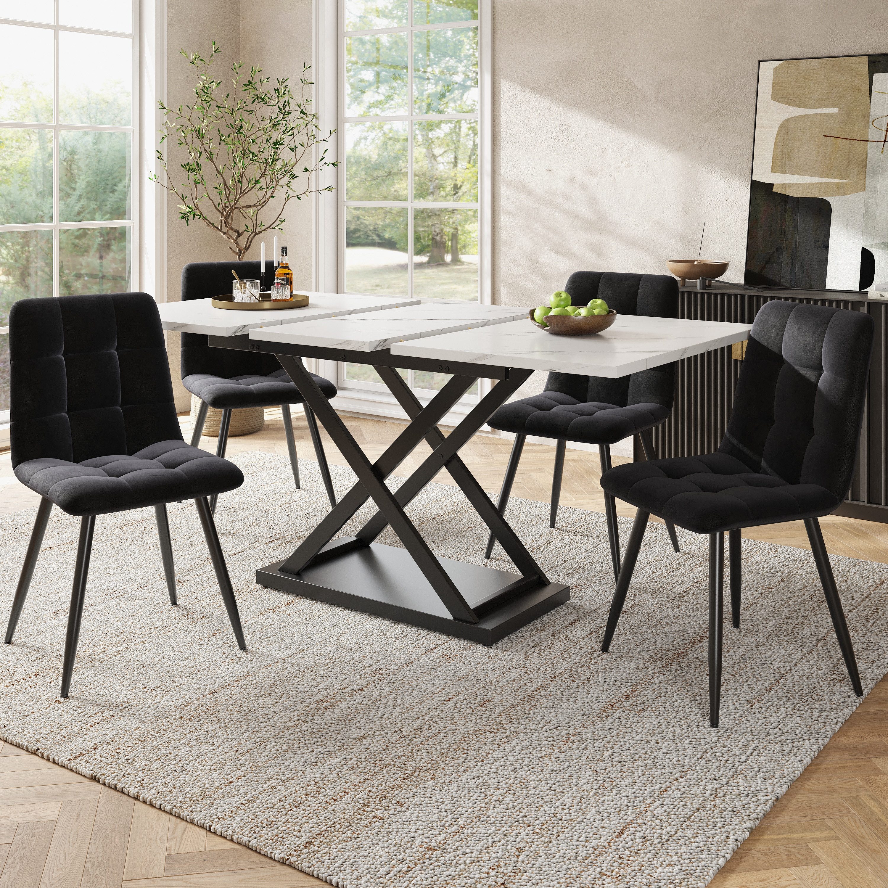 Flieks Essgruppe, (Set, 5-tlg., 120-160x80cm Tischplatte), günstig online kaufen