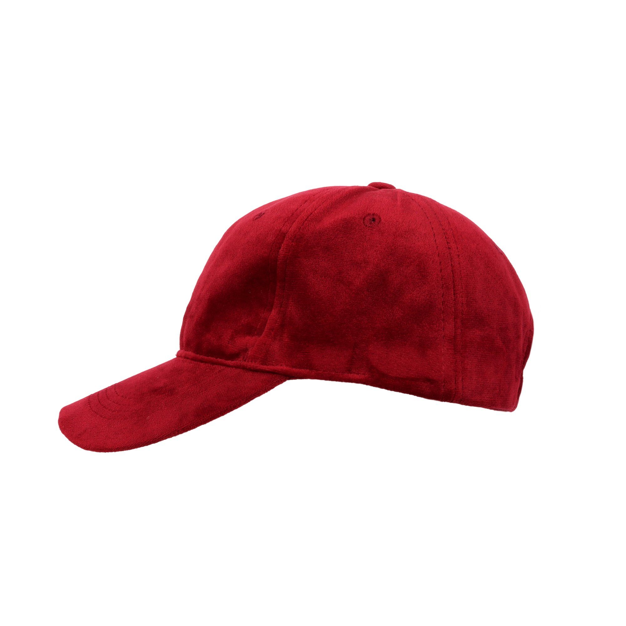 ZEBRO Baseball Cap Samt-Cap mit Belüftungslöchern rot