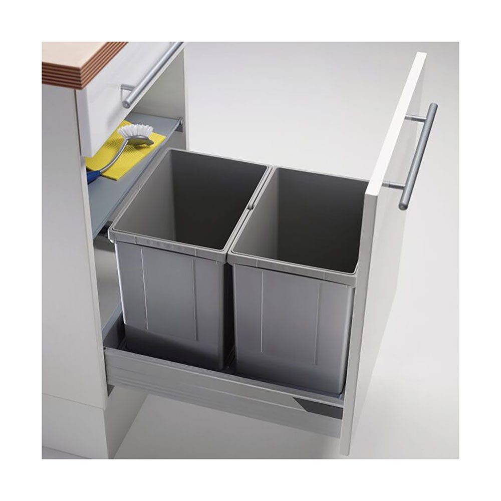 WESCO Einbaumülleimer Abfallsammler Pullboy Vario 320 S/450-2, alugrau
