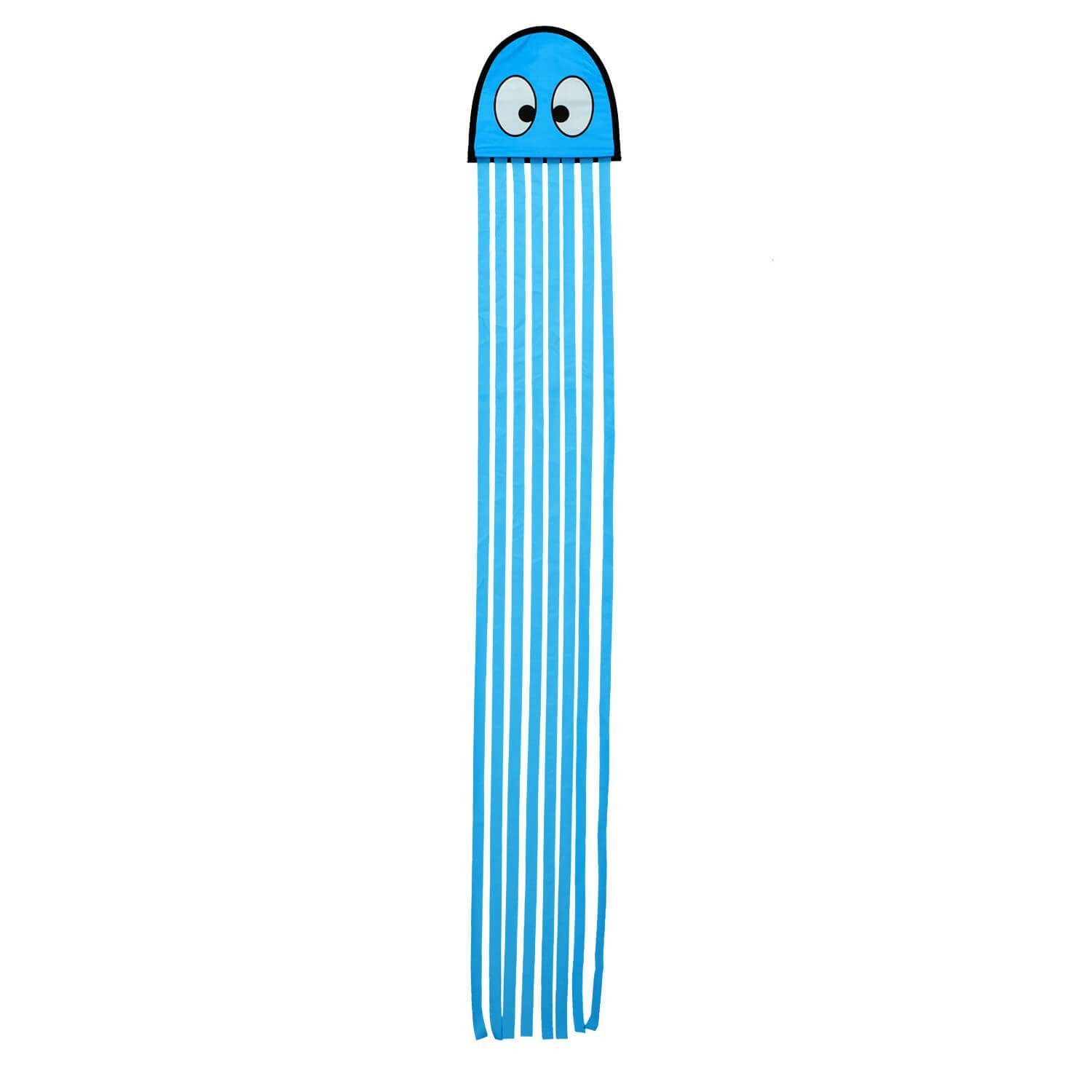 Wolkenstürmer Flug-Drache Kids Kite Oktopus Ready to Fly Einleiner Drachen 150 cm, (Flugdrachen für Kinder Blau mit Tentakeln Ready to Fly, 1-tlg), Kinderdrachen Oktopus (blau) ab 3 Jahre Outdoor Spielzeug