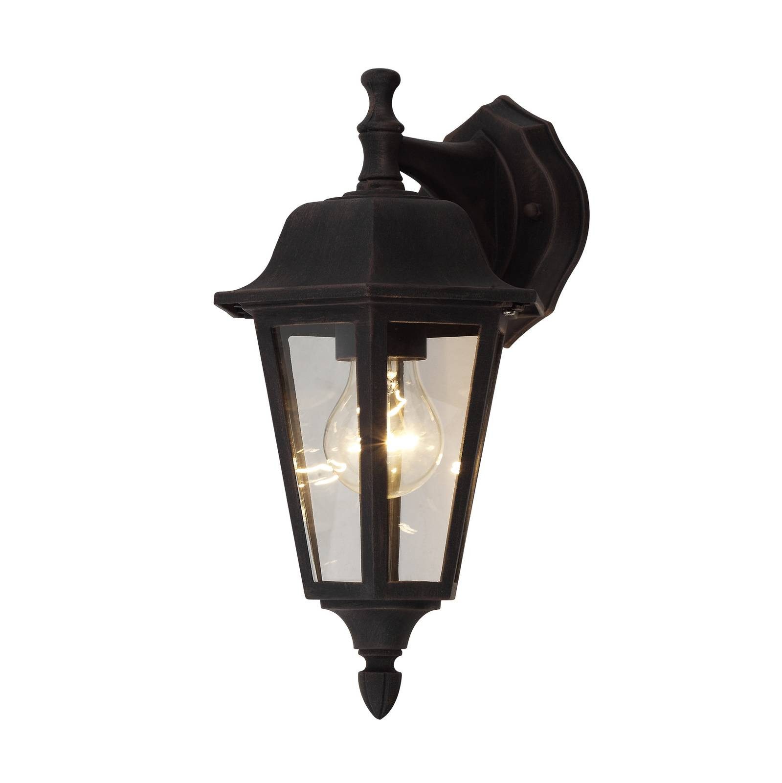 Lindby Außen-Wandleuchte Lamina, Metall, Braun IP44, 1 x 15 W LED