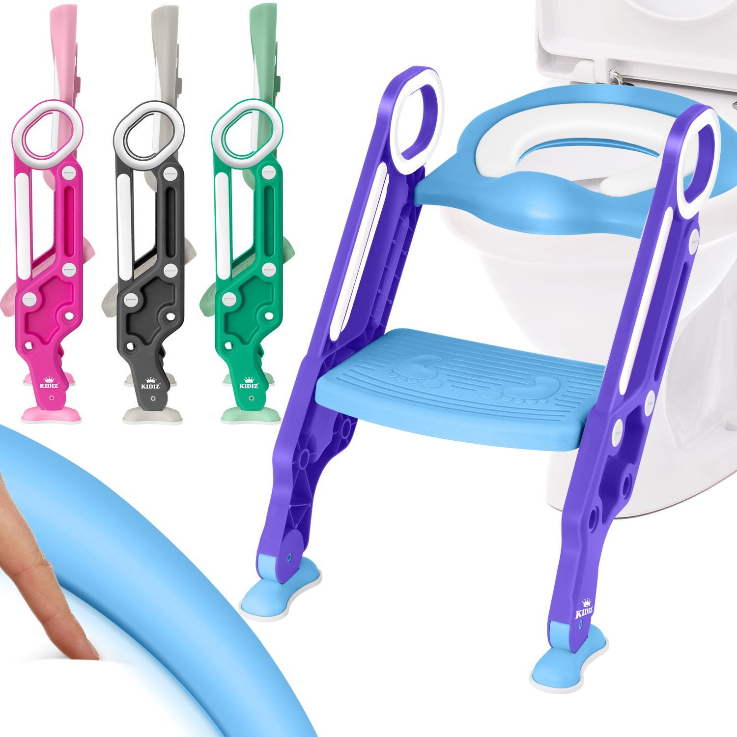 KIDIZ WC-Sitz, Kinder Toilettensitz Toilettentrainer mit Treppe und Griffe